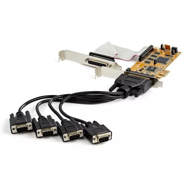 StarTech.com Placa adaptadora serial RS232 PCI Express de 8 portas, placa serial PCIe RS232, UART 16C1050, controlador/placa de expansão serial DB9 low profile, proteção ESD 15 kV, apenas Windows – TAA