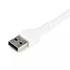 StarTech.com Cabo de carregamento USB-A para USB-C de 2 m – Cabo de dados USB 2.0 para USB Type-C robusto de carregamento rápido e sincronização – Revestimento TPE resistente fibra aramida M/M 3A Branco – Samsung S10, iPad Pro, Pixel