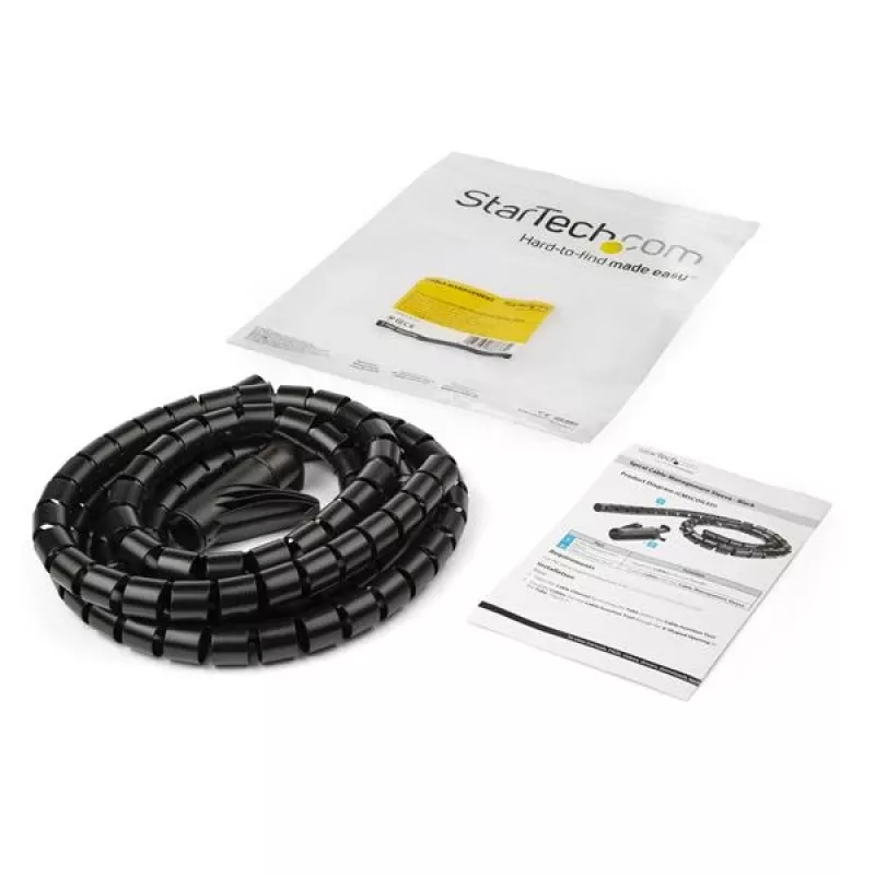 StarTech.com Manga de gestão de cabos de 1,5 m (4,9 ft.) – espiral – 25 mm (1 polegada) de diâmetro