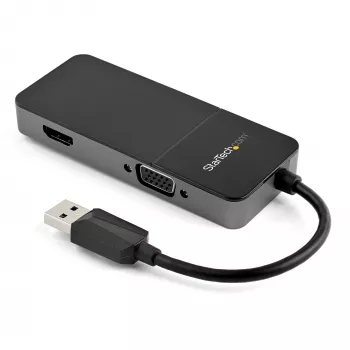 StarTech.com Adaptador USB 3.0 para HDMI e VGA – Adaptador conversor multiporta USB Type-A de monitor duplo 4K/1080p – Placa gráfica de vídeo externa para vários ecrãs – Adaptador USB multi-ecrã