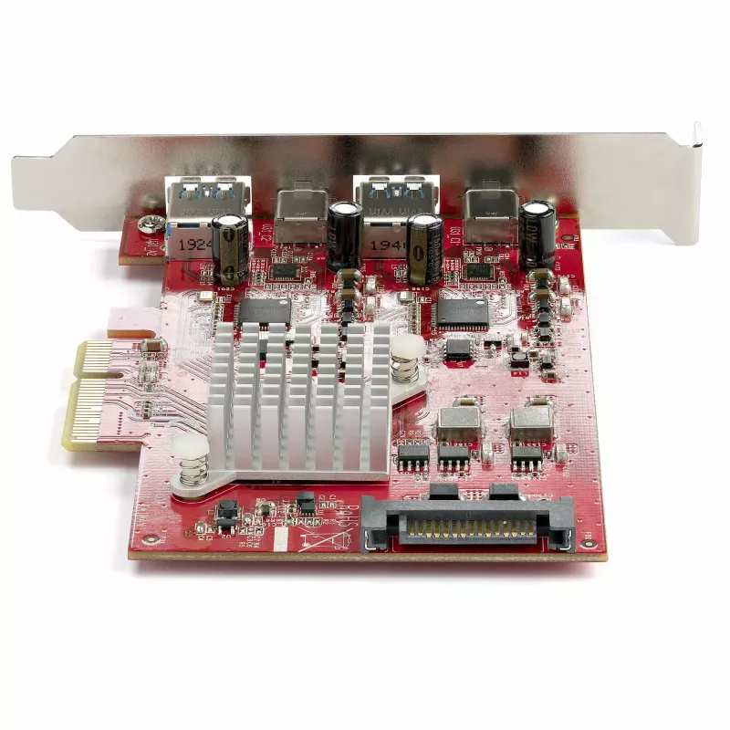 StarTech.com Placa USB PCIe de 4 portas – Placa de expansão USB PCI Express de 10 Gbit/s com 2 controladores – 2x portas USB-C e 2x USB-A (USB 3.2/3.1 Gen 2) – Placa PCIe USB/USB-C – Full Profile