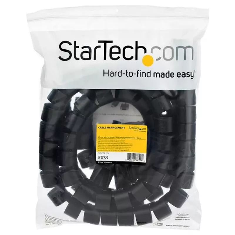 StarTech.com Manga de gestão de cabos de 2,5 m (8,2 ft.) – espiral – 45 mm de diâmetro