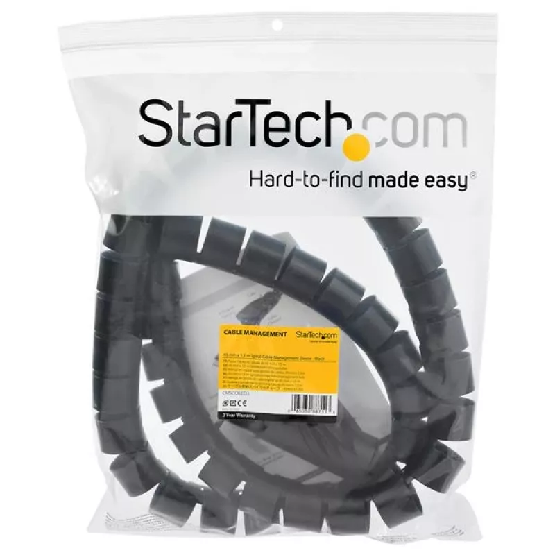 StarTech.com Manga de gestão de cabos de 1,5 m (4,9 ft.) – espiral – 45 mm (1,8 in.) de diâmetro