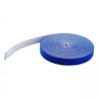 StarTech.com Rolo de fita de velcro de 7,6 m – abraçadeiras de cabos reutilizáveis cortáveis – fita industrial de fixação de cabos para processamento a granel / envolventes têxteis ajustáveis azul / fitas de gestão de cabos reutilizáveis autoadesivas