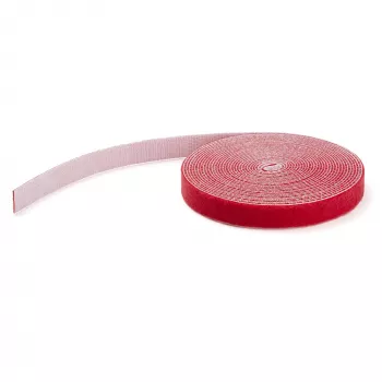 StarTech.com Rolo de fita de velcro de 30,5 m – abraçadeiras de cabos reutilizáveis cortáveis – rolo de fita industrial de fixação de cabos / envolventes têxteis ajustáveis vermelho / fitas de gestão de cabos reutilizáveis autoadesivas