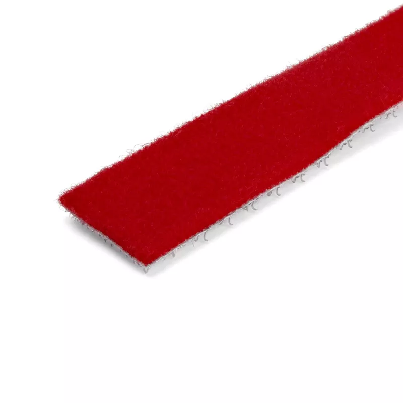 StarTech.com Rolo de fita de velcro de 15,2 m – abraçadeiras de cabos reutilizáveis cortáveis – fita industrial de fixação de cabos / fitas têxteis ajustáveis Vermelho / fitas de gestão de cabos autoadesivas
