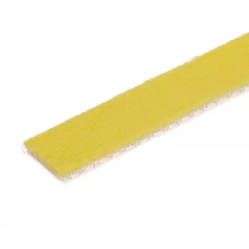 StarTech.com Rolo de fita de velcro de 15,2 m – abraçadeiras reutilizáveis cortáveis – rolo de fita industrial de fixação de cabos / revestimentos têxteis ajustáveis amarelos / abraçadeiras de gestão de cabos autoadesivas reutilizáveis