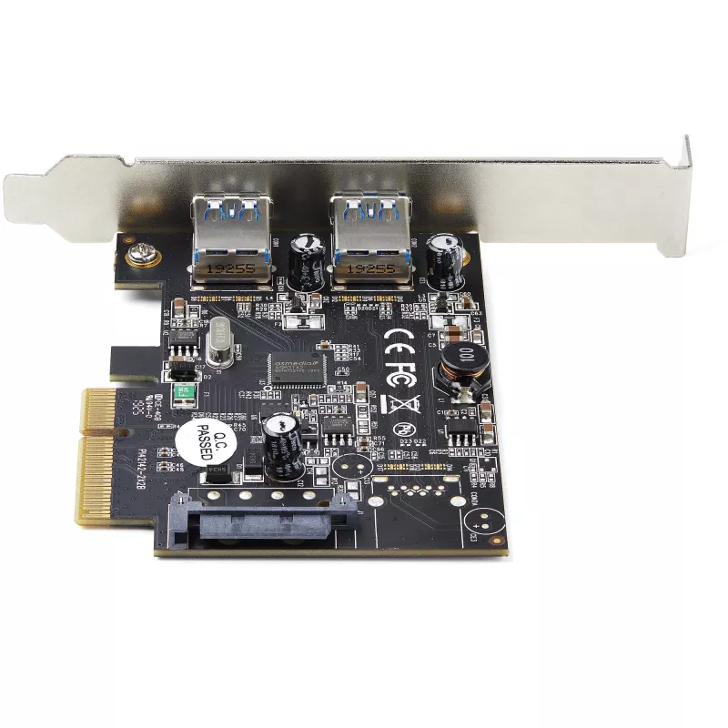 StarTech.com Placa PCIe USB de 2 portas com 10 Gbit/s por porta – Controlador anfitrião USB 3.1/3.2 Gen 2 Type-A PCI Express 3.0 x2 – Placa de expansão – Perfil completo/baixo – Windows e Linux