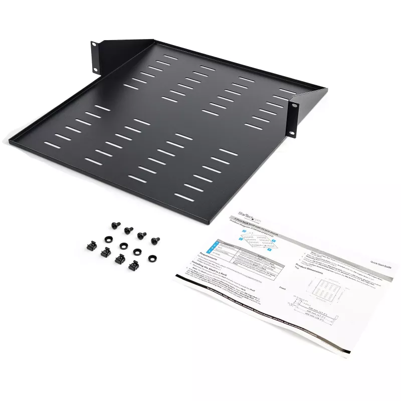 StarTech.com Prateleira para rack de servidor 2U - 2 postes - Montagem central - Ventilada