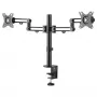 StarTech.com Braço de monitor duplo para secretária – Fixação por grampo de mesa, suporte de monitor compatível com VESA para ecrãs até 32 polegadas – Braço de monitor ergonómico articulado – ajustável em altura/inclinação/rotação/giro