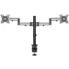StarTech.com Braço de monitor duplo para secretária – Fixação por grampo de mesa, suporte de monitor compatível com VESA para ecrãs até 32 polegadas – Braço de monitor ergonómico articulado – ajustável em altura/inclinação/rotação/giro