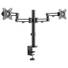 StarTech.com Braço de monitor duplo para secretária – Fixação por grampo de mesa, suporte de monitor compatível com VESA para ecrãs até 32 polegadas – Braço de monitor ergonómico articulado – ajustável em altura/inclinação/rotação/giro