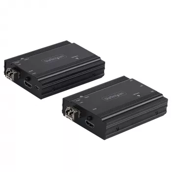 StarTech.com Extensor KVM HDMI 4K sobre fibra - Comutador KVM/extensor de consola remoto de vídeo HDMI e USB - até 984 pés/300 m (multimodo) - 2 módulos SFP+ MMF de 10G - Kit de extensão KVM (TX/RX)