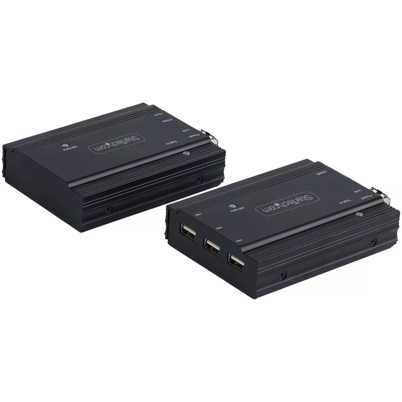 StarTech.com Extensor KVM HDMI 4K sobre fibra - Comutador KVM/extensor de consola remoto de vídeo HDMI e USB - até 984 pés/300 m (multimodo) - 2 módulos SFP+ MMF de 10G - Kit de extensão KVM (TX/RX)