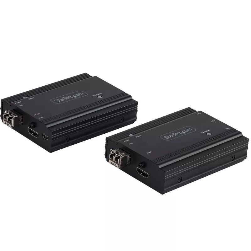 StarTech.com Extensor KVM HDMI 4K sobre fibra - Comutador KVM/extensor de consola remoto de vídeo HDMI e USB - até 984 pés/300 m (multimodo) - 2 módulos SFP+ MMF de 10G - Kit de extensão KVM (TX/RX)
