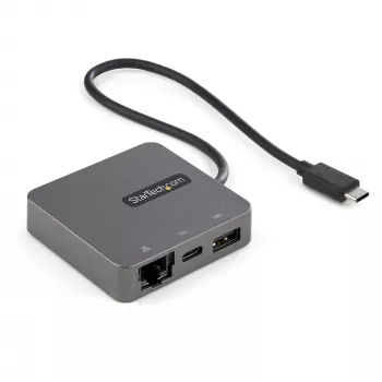 StarTech.com Adaptador multiporta USB-C – Mini-dock USB 3.1 Gen 2 Type-C – USB-C para vídeo HDMI 4K ou VGA 1080p – USB-A USB-C de 10 Gbit/s, GbE – Dock portátil de viagem para portátil – Funciona com Thunderbolt 3