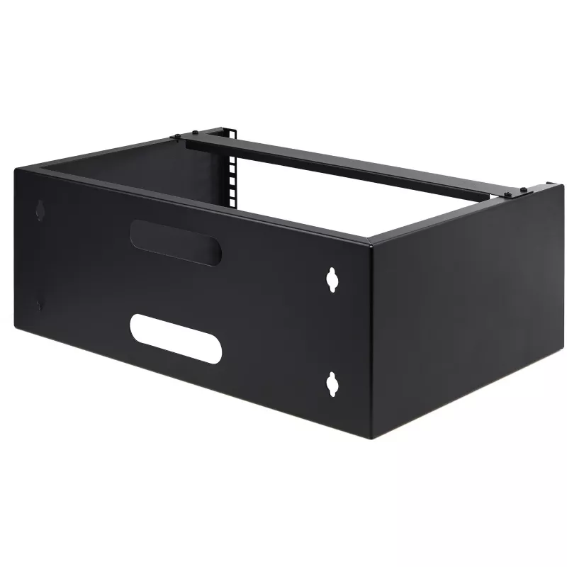 StarTech.com Rack de rede de parede 4U – 14 polegadas de profundidade (perfil baixo) – Suporte de painel de ligação de 19 polegadas para servidores e equipamentos de IT de perfil baixo, comutadores de rede – Capacidade de carga de 20 kg, preto