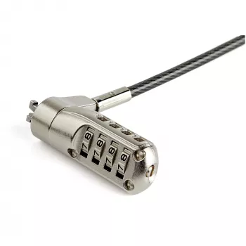 StarTech.com Cabo de segurança para portátil de 2 m - Cabo de segurança com combinação de 4 dígitos compatível com ranhura Nano - Cabo de aço revestido a vinil antifurto serializado para computador/dispositivo com ranhura Nano