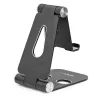 StarTech.com Suporte para telefone e tablet – Suporte universal dobrável para dispositivos móveis para smartphones e tablets – Suporte ergonómico ajustável para telemóvel com vários ângulos para secretária – Portátil – Preto
