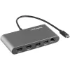 StarTech.com Mini dock Thunderbolt para monitor duplo, HDMI 4K 60Hz, hub sem drivers para Windows e Mac, Gigabit Ethernet, 1 x USB 5Gbps e 1x USB 2.0, cabo de 28 cm