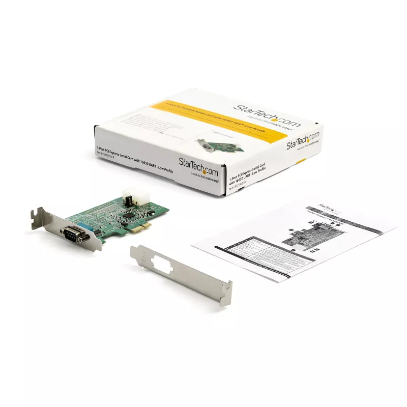 StarTech.com Placa adaptadora serial RS232 PCI Express de 4 portas – Controlador anfitrião serial PCIe RS232 – Placa PCIe para serial DB9 – UART 16950 – Placa de expansão – Windows/Linux
