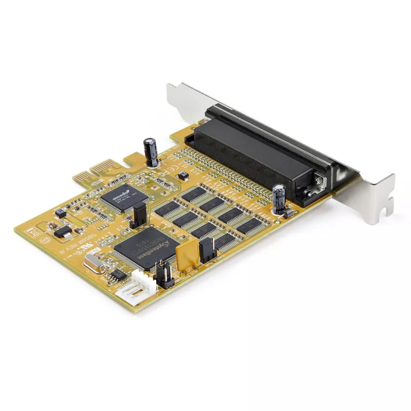 StarTech.com Placa adaptadora serial RS232 PCI Express de 8 portas, placa serial PCIe RS232, UART 16C1050, controlador/placa de expansão serial multiporta DB9, proteção ESD de 15kV, apenas Windows - TAA