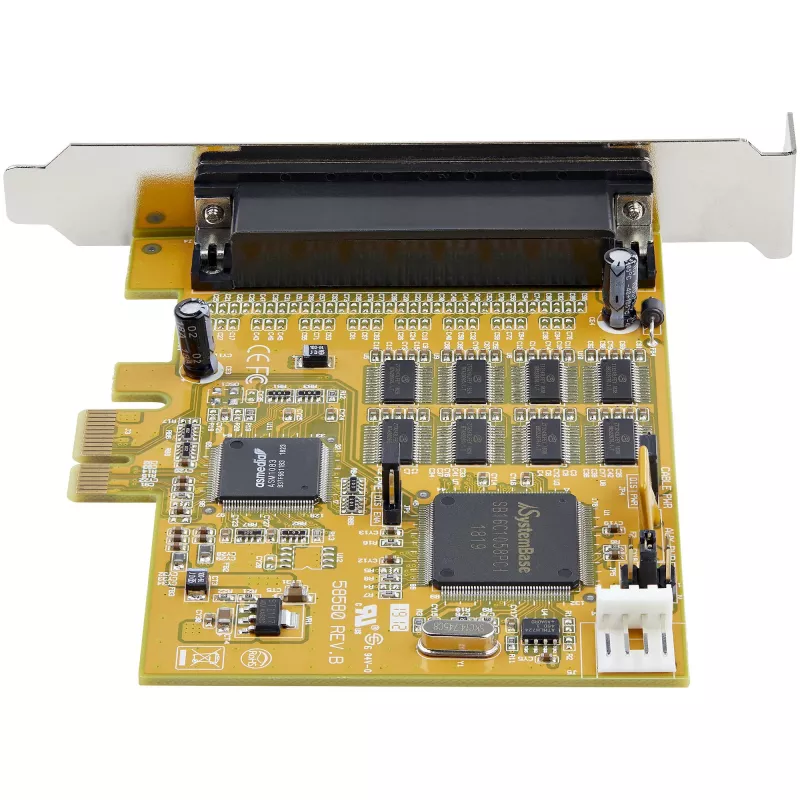 StarTech.com Placa adaptadora serial RS232 PCI Express de 8 portas, placa serial PCIe RS232, UART 16C1050, controlador/placa de expansão serial multiporta DB9, proteção ESD de 15kV, apenas Windows - TAA