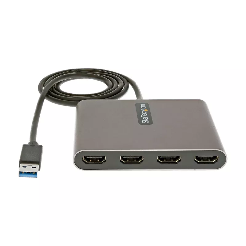 StarTech.com Adaptador USB 3.0 para Quad HDMI, conversor USB para 4x monitores HDMI para Windows (sem suporte para macOS/ChromeOS/Linux) - TAA