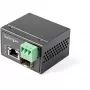 StarTech.com Conversor de média industrial PoE+ de fibra ótica para Ethernet 30W - SFP para RJ45 - Fibra monomodo/multimodo para Ethernet Gigabit de cobre - Tamanho mini/compacto - IP-30/ -40 a +75°C