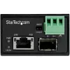 StarTech.com Conversor de média industrial PoE+ de fibra ótica para Ethernet 30W - SFP para RJ45 - Fibra monomodo/multimodo para Ethernet Gigabit de cobre - Tamanho mini/compacto - IP-30/ -40 a +75°C