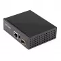 StarTech.com Conversor de média industrial PoE+ de fibra ótica para Ethernet 60W – SFP para RJ45 – Fibra monomodo/multimodo para Ethernet Gigabit de cobre – Tamanho compacto – IP30/ -40 a +75 °C