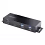 StarTech.com Hub USB industrial de 7 portas 10Gbps com fonte de alimentação, metal, montável, 5x USB-A e 2x portas downstream USB-C, proteção ESD, hub USB alimentado, TAA