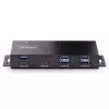 StarTech.com Hub USB industrial de 7 portas 10Gbps com fonte de alimentação, metal, montável, 5x USB-A e 2x portas downstream USB-C, proteção ESD, hub USB alimentado, TAA