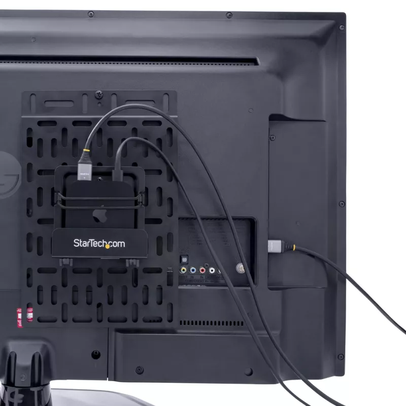 StarTech.com Suporte universal para acessórios de TV – Suporte ajustável para TV e parede – Media player/router/modem/comutadores AV e extensores/Apple TV – Suporte oculto para caixa de cabos atrás da TV – 5 kg