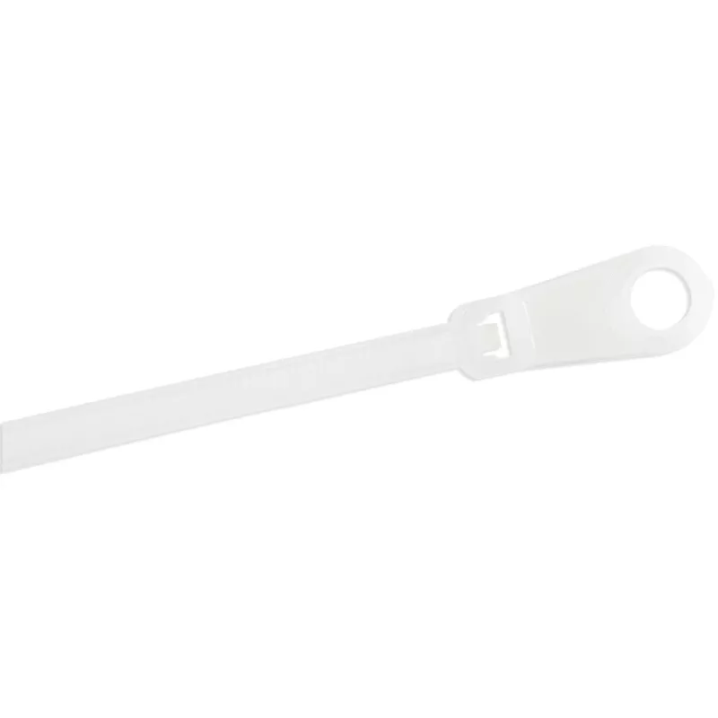 StarTech.com Abraçadeiras de 6 polegadas (15 cm) com orifício de fixação – 1/8 polegadas (3 mm) de largura, 1-1/2 polegadas (40 mm) de diâmetro de feixe, 40 lb (18 kg) de resistência à tração, abraçadeiras de nylon 66 autoajustáveis com orifício para parafuso, listado UL, pack de 100