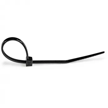 StarTech.com Abraçadeiras de 4 polegadas (10cm) – 1/16 polegadas (2mm) de largura, 7/8 polegadas (22mm) de diâmetro de feixe, 18lb (8kg) de resistência à tração, abraçadeiras de nylon autoajustáveis com ponta curvada – 94V-2/UL listado, pack de 100 – preto