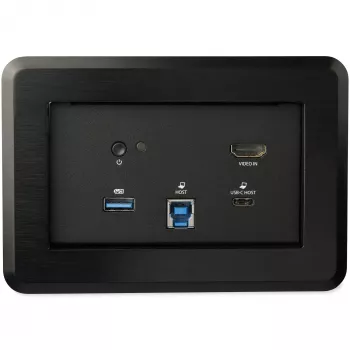 StarTech.com Dock de sala de conferências – Dock universal para portátil – HDMI 4K, Power Delivery de 60W, hub USB, GbE, áudio – Caixa de conectividade de mesa para espaços de colaboração em salas de reuniões/pequenas reuniões