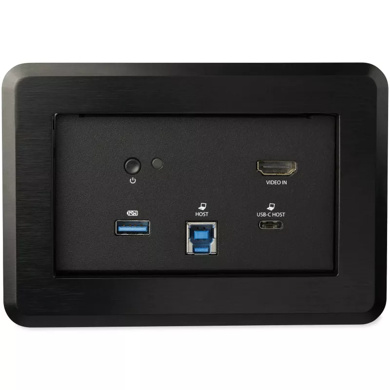 StarTech.com Dock de sala de conferências – Dock universal para portátil – HDMI 4K, Power Delivery de 60W, hub USB, GbE, áudio – Caixa de conectividade de mesa para espaços de colaboração em salas de reuniões/pequenas reuniões
