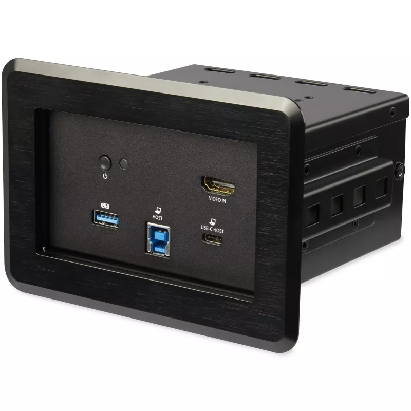 StarTech.com Dock de sala de conferências – Dock universal para portátil – HDMI 4K, Power Delivery de 60W, hub USB, GbE, áudio – Caixa de conectividade de mesa para espaços de colaboração em salas de reuniões/pequenas reuniões