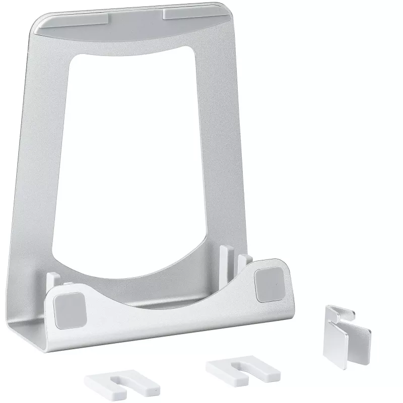 StarTech.com Suporte para portátil – Suporte elevador 2 em 1 para portátil ou suporte vertical – Ideal para Ultrabooks e MacBook Pro/Air – Suporte ergonómico inclinado para portátil de secretária – Prateado, alumínio