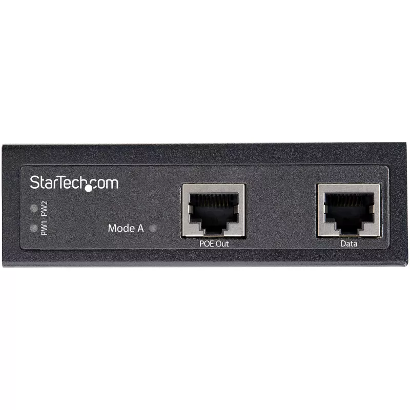 StarTech.com Injetor PoE Industrial Gigabit Ethernet – Injetor PoE+ Midspan 30W 802.3at 48V-56VDC para calha DIN Power Over Ethernet – -40C a +75C câmaras/sensores/acesso WLAN