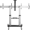 StarTech.com Carrinho de TV duplo para televisores VESA de 37-60 polegadas até 110lb/50kg cada – Suporte de TV ajustável em altura, carrinho móvel para ecrãs com prateleiras para equipamentos – Carrinho de TV com rodas – Suporte de TV com rodas