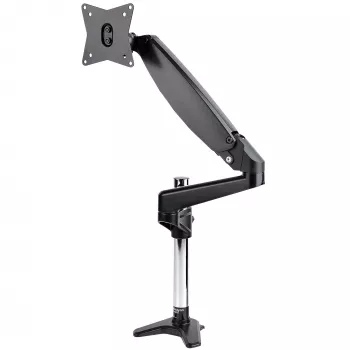 StarTech.com Suporte de secretária para monitor único VESA até 32 polegadas ou 49 polegadas ultrawide 8kg – Articulação totalmente móvel e ajuste de altura – Fixação em C, passagem pela secretária – Braço para monitor único