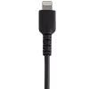 StarTech.com Cabo USB-A para Lightning preto robusto de 30cm – Cabo de carregamento/sincronização USB Type-A para Lightning em fibra de aramida heavy-duty – Certificado Apple MFi iPad/iPhone 12