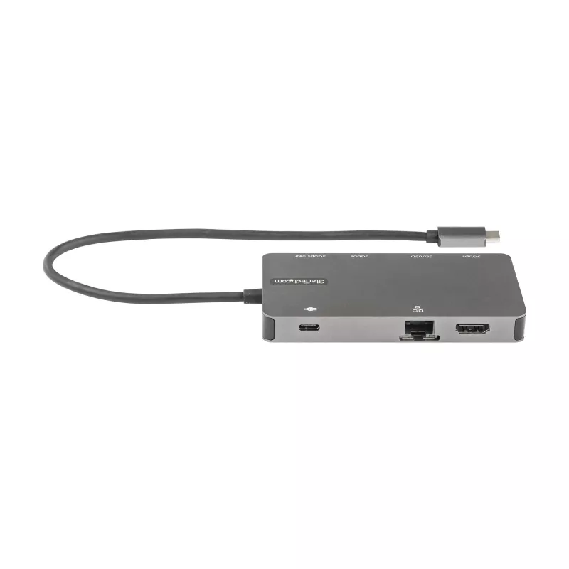 StarTech.com Adaptador multiporta USB-C – Dock de viagem HDMI 4K 30Hz ou VGA – Hub USB 3.0 5Gbps (portas USB-A/USB-C) – Power Delivery 100W – SD/Micro SD – GbE – Cabo de 30cm – Mini dock USB-C