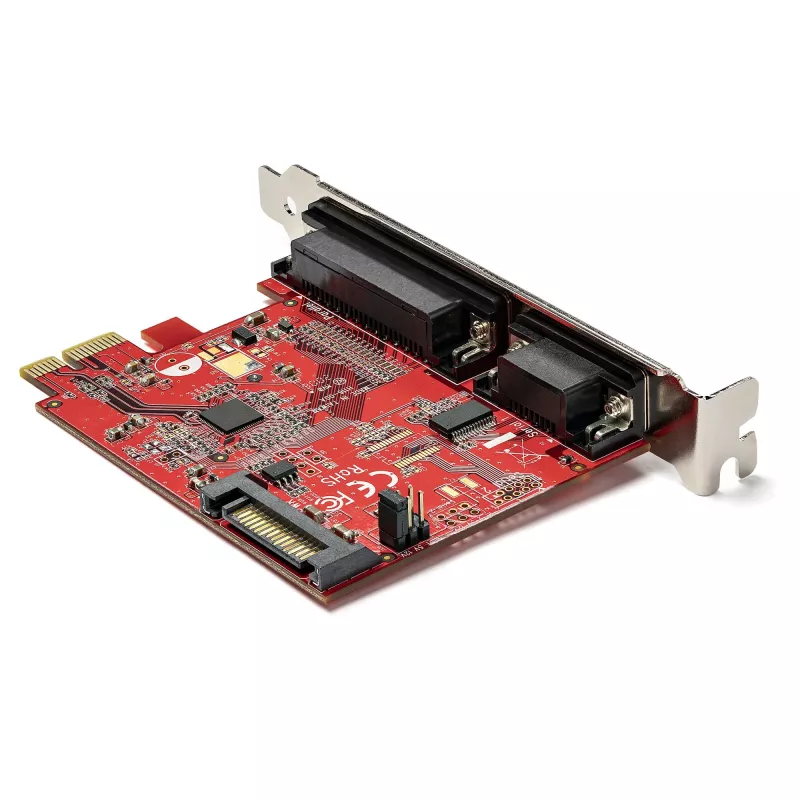 StarTech.com Placa PCIe com porta série e paralela – Placa adaptadora combo PCI-Express com 1 porta paralela DB25 e 1 porta série RS232 – Placa de expansão/controlador – Placa PCIe para impressora