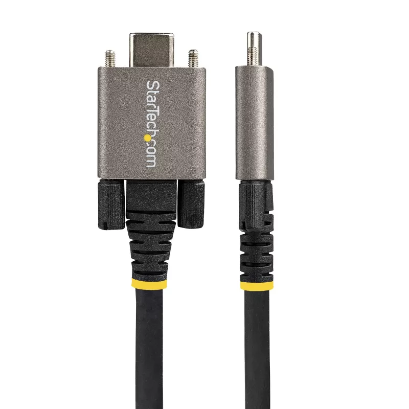 StarTech.com Cabo USB-C de 50cm (20″) com fixação lateral por parafuso 10Gbps – Cabo USB 3.1/3.2 Gen 2 Type-C – Carregamento Power Delivery 100W (5A), DP Alt Mode – Bloqueio duplo por parafuso – Cabo USB-C carregar/sincronizar