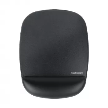 StarTech.com Tapete de rato com apoio de pulso, 6,7 x 7,1 x 0,8 polegadas (17 x 18 x 2 cm), tapete de rato ergonómico com apoio de pulso, almofada de pulso de secretária com base PU antiderrapante, tapete de rato em gel almofadado com apoio de pulso