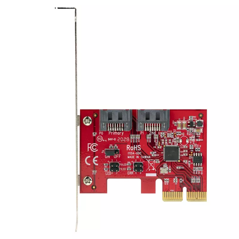 StarTech.com Placa SATA PCIe – Placa de expansão SATA PCIe de 2 portas – 6Gbps – Full/Low Profile – Adaptador/controlador PCI Express para SATA – ASM1062R SATA RAID – Conversor PCIe para SATA