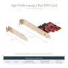 StarTech.com Placa SATA PCIe – Placa de expansão SATA PCIe de 2 portas – 6Gbps – Full/Low Profile – Adaptador/controlador PCI Express para SATA – ASM1062R SATA RAID – Conversor PCIe para SATA